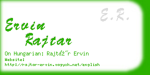 ervin rajtar business card